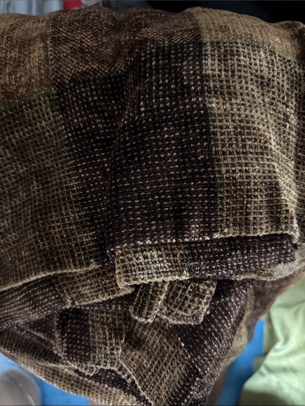Textured Brown Knit Blanket